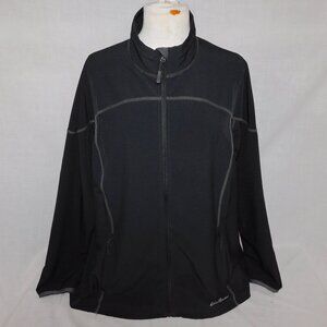 Eddie Bauer water resistant wind jacket Black Light soft Shell Womens 2XL